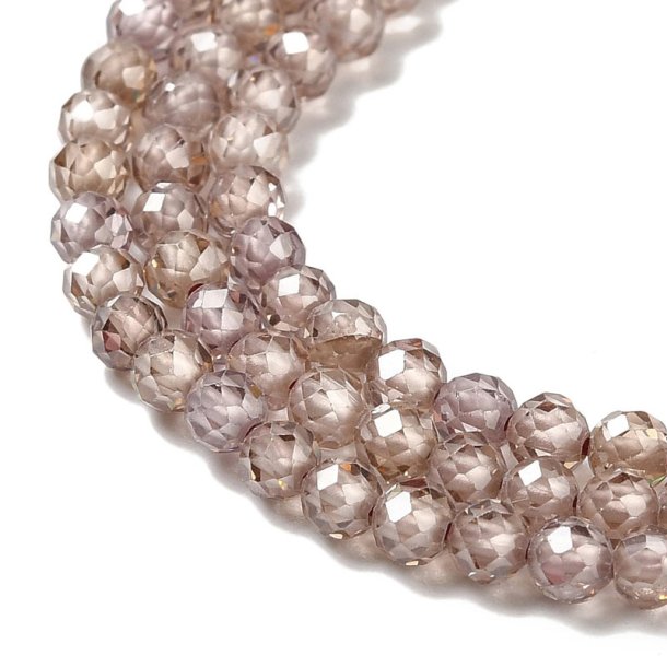 Zirconia, full strand, light red brown, faceted round beads, 2mm, 180pcs