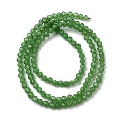 Zirkonia-Perle, ganze Kette, grn, Schlangenhaut-Facette, 3 mm, 130 Stck