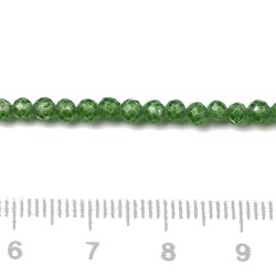 Zirkonia-Perle, ganze Kette, grn, Schlangenhaut-Facette, 3 mm, 130 Stck