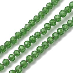 Zirkonia-Perle, ganze Kette, grn, Schlangenhaut-Facette, 3 mm, 130 Stck