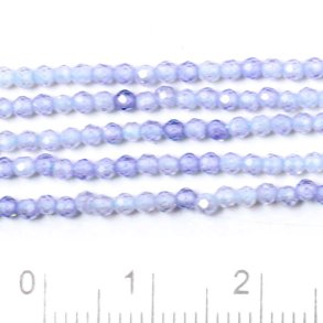 Cubic Zircon, entire strand, light lavender blue, faceted, round, A-grade, 2mm, 190pcs