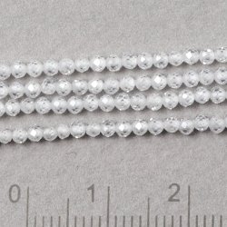 Zirkonia, ganzer Strang, facettiert, 2 mm, klar, A-grade, ca. 190 stk