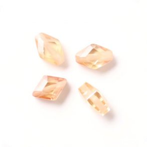 Zirkonia, Raute, hellbraun, 7 x 5 mm, 4 Stk.