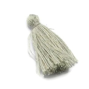 Quaste, schlicht, hellgrau, 25 mm, 1 Stk.