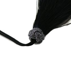 Quaste, schwarz mit schwarz, glitzernde Spitze, 11 cm, 1 Stk.