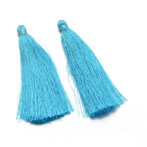 Tassel, blue, 10,5 cm, without cord, 1 pc