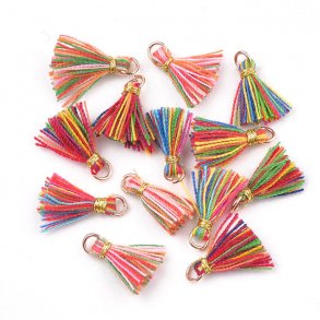 30mm Cotton Tassel Pendants - Red - 2pcs - Beads And Beading