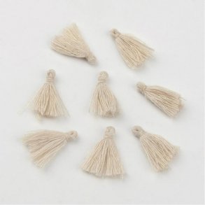 Quaste, schlicht, klein, hell creme, ca. 18 mm, 1 stk.