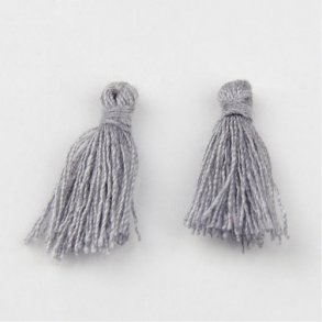 Quaste, schlicht, klein, grau, ca. 18 mm, 1 stk.