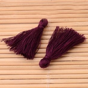 Quaste, schlicht, dunkel lila, 25 mm, 1 Stk.