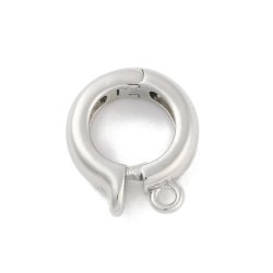 Clip mit �se f�r Anh�nger, platinbeschichtetes Messing, bis 7 mm Kordel, 2 Stk.