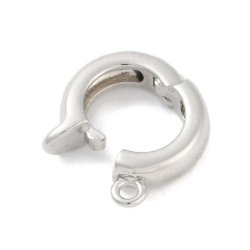 Clip mit �se f�r Anh�nger, platinbeschichtetes Messing, bis 7 mm Kordel, 2 Stk.