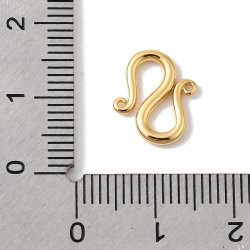 S-hook clasp, 18K durable gilded brass, 12,5x10,5x1,5mm, 2pcs.