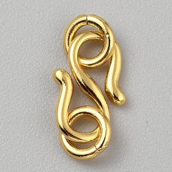 S-Verschluss mit �sen, goldfarbener Edelstahl, 15x7,5x1 mm, 2 Stk.