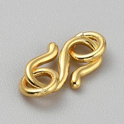 S-Verschluss mit �sen, goldfarbener Edelstahl, 15x7,5x1 mm, 2 Stk.