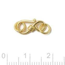 Hakenverschluss mit zwei sen, vergoldetes silber, 12,5x6x1 mm, 1 Stck