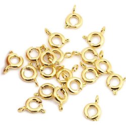 GROKAUF, Zirkelverschluss, vergoldetes Silber, Durchm. 5,5 mm, 10 Stk.