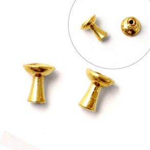 Verschlusskpfe fr Kugelverschluss, vergoldetes silber, 5x4,5 mm, 2 Stk.