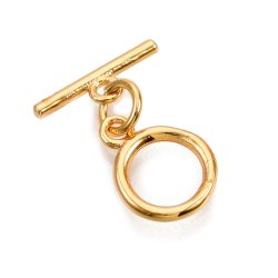 Knebelverschluss, vergoldetes Messing, Maen der Ring 12x9 mm, 1 Set