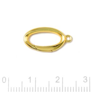 Karabinerhakenverschluss, vergoldetes Sterlingsilber, 18x9,5 mm, 1 Stck