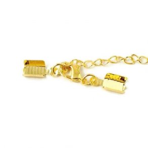 Cheap 50pcs/lot Stainless Steel Gold Plated Connector Clasp Crimp End Beads  For Bracelet Necklace Chains DIY Jewelry Making Supplies