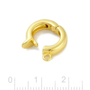 Clip mit se, rund, fr Anhnger, stark vergoldet, bis zu 7 mm Dicke schnur, 1 Stk.