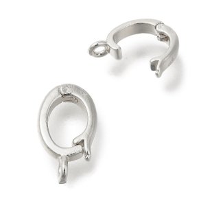 Kleine Clip mit se, oval, fr Anhnger, platinfarben, innendurchmesser 4x6 mm, 1 Stk.