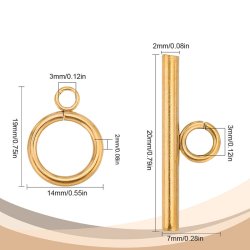 Bit-Schloss fr Schmuck, vergoldeter Stahl, 12x2 mm, 2 Sets.