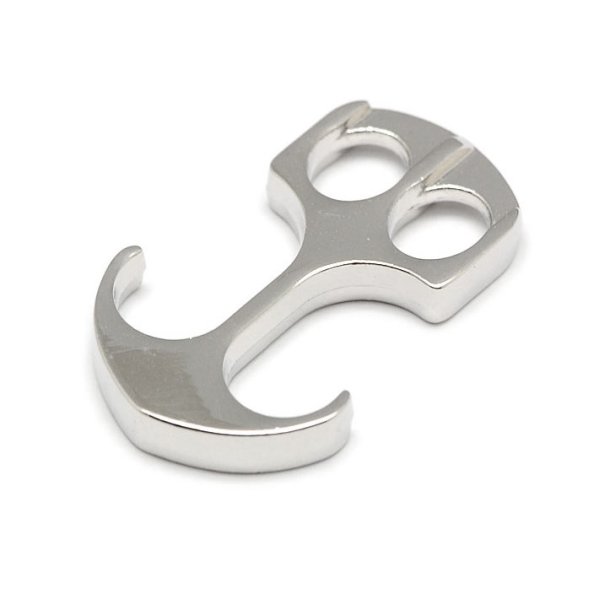 Anchor-shaped T-clasp, platinum-coloured iron, 26.5x16.5mm, 1pc.