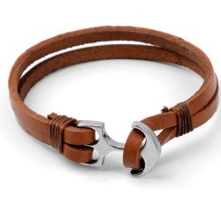 Anchor-shaped T-clasp, platinum-coloured iron, 26.5x16.5mm, 1pc.