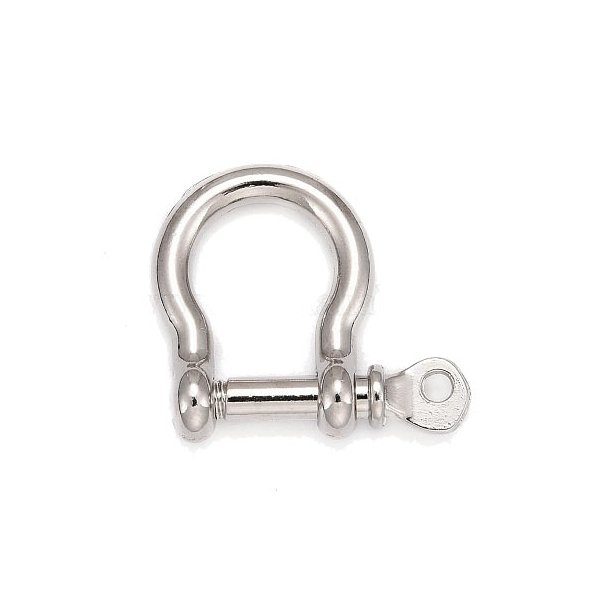 Shackle / hanger with cross screw, chromed metal, 25x28x5 mm, 1 piece