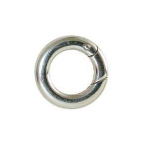 Ring clip clasp, small, self-closing ring, massive, sterling silver, 13-15x3.5mm, 1pc.