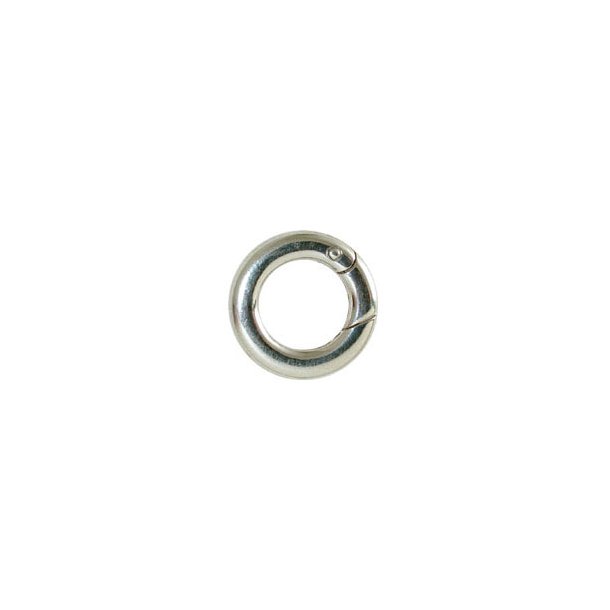 Ring clip clasp, small, self-closing ring, massive, sterling silver, 15x3.5mm, 1pc.