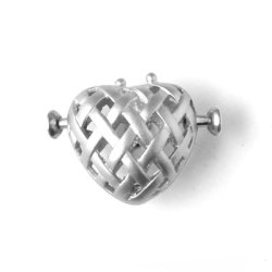 Verschlusskpfe fr Kugelverschluss, mattes Sterlingsilber, 5x4,5 mm, 2 Stk.