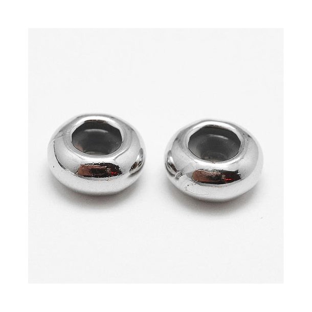 Verstellbare Verschluss-Perlen, versilbert, 8x4 mm, 2 Stk.
