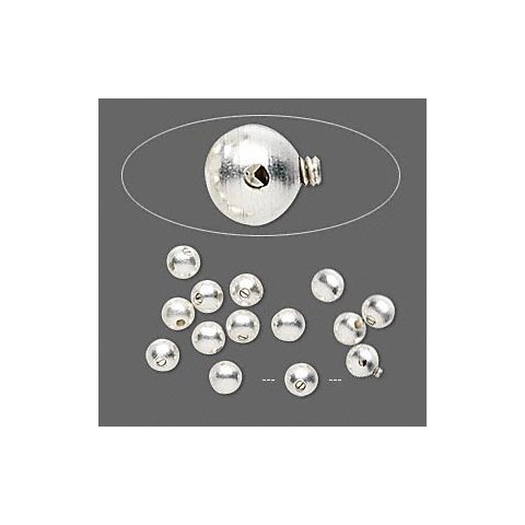 Skrue-wireklemme, rund, perleformet, forslvet messing, 4 mm. 6 stk