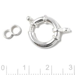 Starker Zirkelverschluss, mit zwei stck 8-sen, sterlingsilber, durchmesser 14 mm, 1 Stck