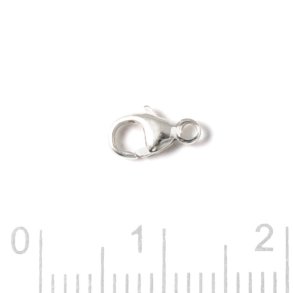small lobster claw clasp, Sterling silver, length 7.8mm, 1 pc