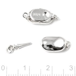 Box-schloss mit Feder und Stift, Silber, 16x7x5,5mm, 1 Stck.