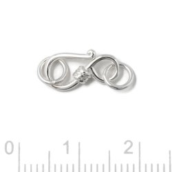Hakenverschluss mit zwei sen, silber, 12,5x6x1 mm, 1 Stck
