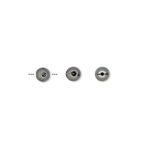 Drahtperle mit Schraube, schwarzes Messing, 4 mm, 6 Stk.