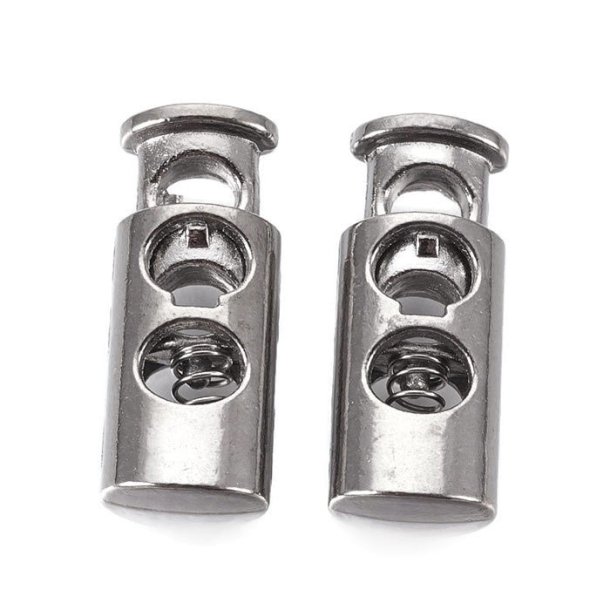 Double stopper clasp, gunmetal, 23x9mm. two 4x5mm holes, 2pcs.