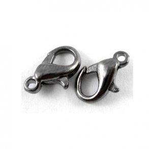 Karabinerverschluss, dunkles Metall, 10 mm, 4 Stk.