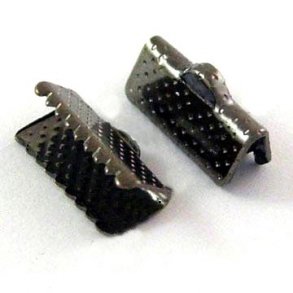 Bandabschluss, dunkler Stahl, 13x7 mm, 6 Stk.