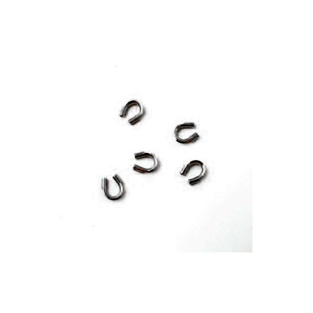 Wire protector, tube, for tigertail, black brass, 4x4mm., 10pcs.