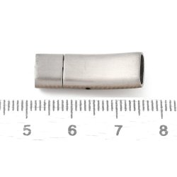 Klickverschluss, mattierter Stahl, 24,5x8,5x6 mm, Lochgr��e 7x3 mm, 1 Stck