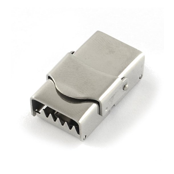 Snap lock for straps, stainless steel, 25x15x9mm, hole size: 12x6 mm, 1 pc