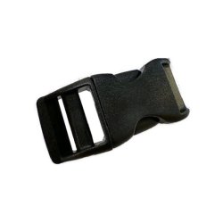 Klick-Verschluss aus Kunststoff, schwarz, doppelt gerippt, 47x22,5 mm, 1 Stk.