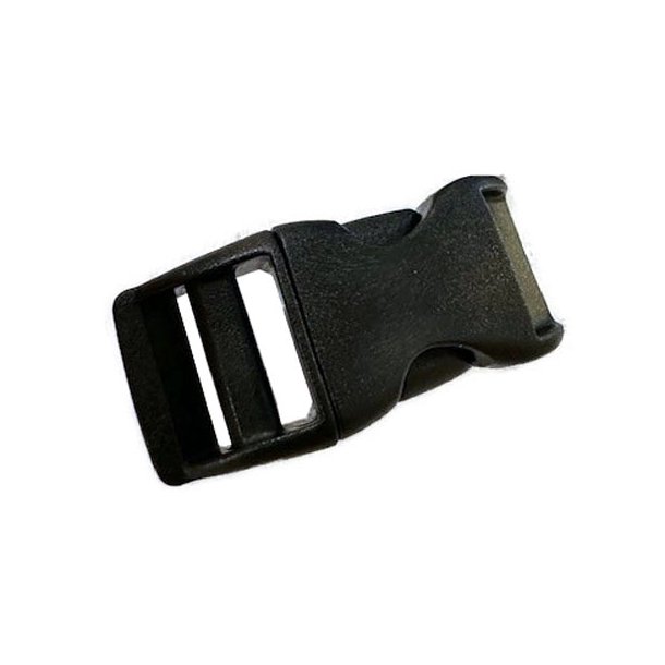 Buckle clasp in plastic, double-barred, black, 47x22.5mm, 1pc.