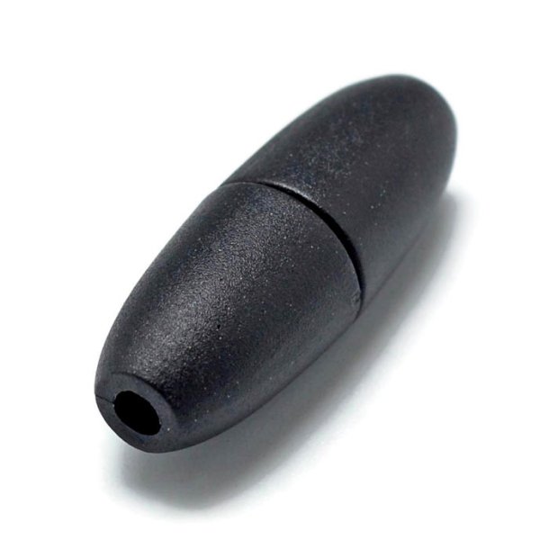 Plastic click lock, black, length 24 mm, width 9 mm, 4 pcs.
